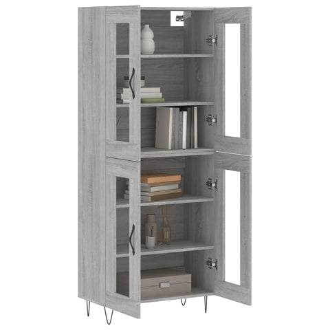 vidaXL Highboard Grey Sonoma 69.5x34x180 cm Engineered Wood