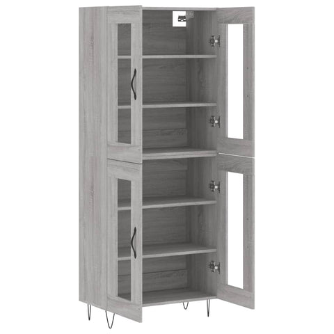 vidaXL Highboard Grey Sonoma 69.5x34x180 cm Engineered Wood