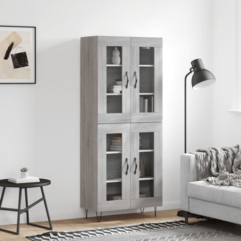 vidaXL Highboard Grey Sonoma 69.5x34x180 cm Engineered Wood