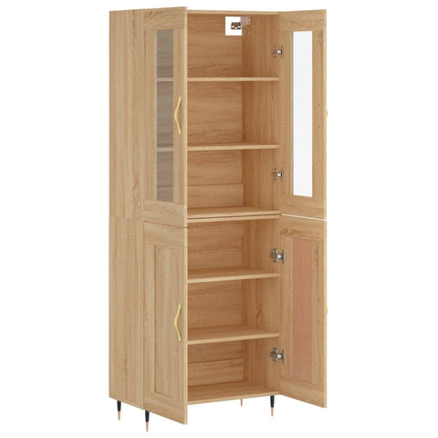 vidaXL Highboard Sonoma Oak 69.5x34x180 cm Engineered Wood