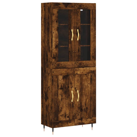 vidaXL Highboard Smoked Oak 69.5x34x180 cm Engineered Wood