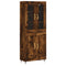 vidaXL Highboard Smoked Oak 69.5x34x180 cm Engineered Wood