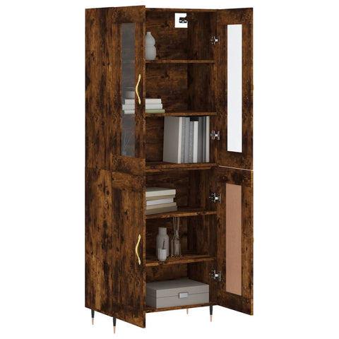 vidaXL Highboard Smoked Oak 69.5x34x180 cm Engineered Wood