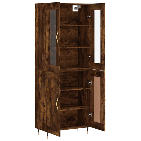 vidaXL Highboard Smoked Oak 69.5x34x180 cm Engineered Wood
