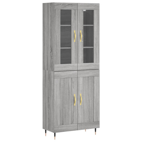 vidaXL Highboard Grey Sonoma 69.5x34x180 cm Engineered Wood