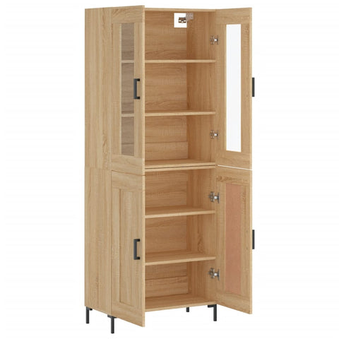 vidaXL Highboard Sonoma Oak 69.5x34x180 cm Engineered Wood