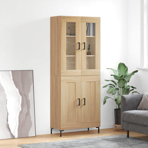vidaXL Highboard Sonoma Oak 69.5x34x180 cm Engineered Wood