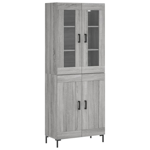 vidaXL Highboard Grey Sonoma 69.5x34x180 cm Engineered Wood