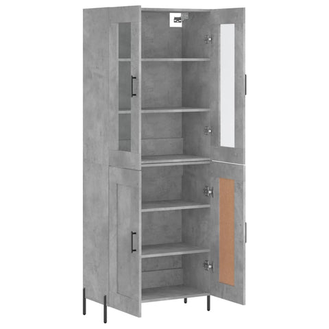 vidaXL Highboard Concrete Grey 69.5x34x180 cm Engineered Wood
