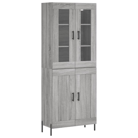 vidaXL Highboard Grey Sonoma 69.5x34x180 cm Engineered Wood