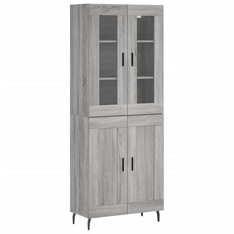 vidaXL Highboard Grey Sonoma 69.5x34x180 cm Engineered Wood