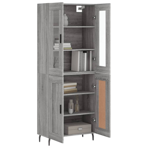 vidaXL Highboard Grey Sonoma 69.5x34x180 cm Engineered Wood