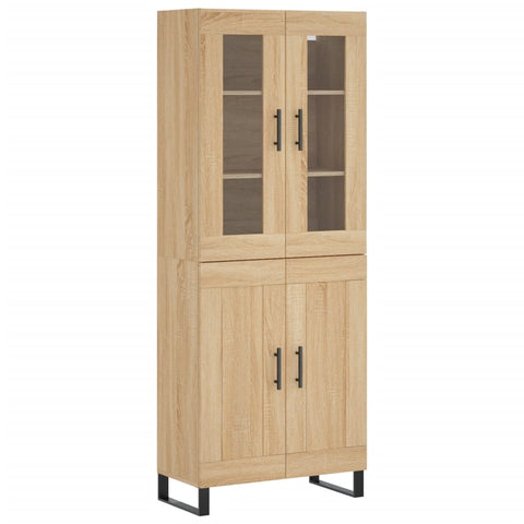 vidaXL Highboard Sonoma Oak 69.5x34x180 cm Engineered Wood