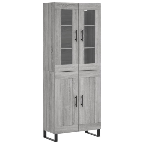 vidaXL Highboard Grey Sonoma 69.5x34x180 cm Engineered Wood