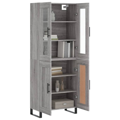 vidaXL Highboard Grey Sonoma 69.5x34x180 cm Engineered Wood