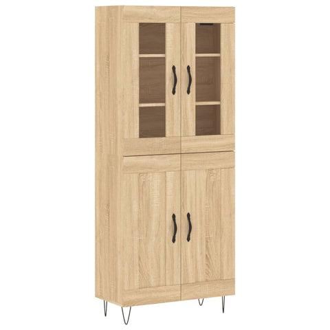 vidaXL Highboard Sonoma Oak 69.5x34x180 cm Engineered Wood