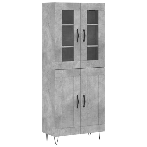 vidaXL Highboard Concrete Grey 69.5x34x180 cm Engineered Wood