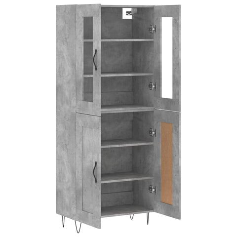 vidaXL Highboard Concrete Grey 69.5x34x180 cm Engineered Wood