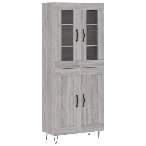 vidaXL Highboard Grey Sonoma 69.5x34x180 cm Engineered Wood