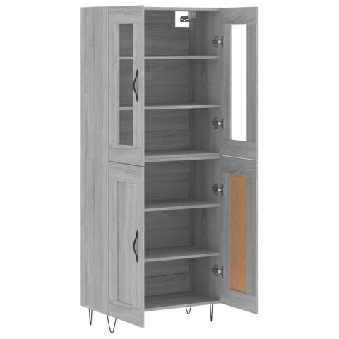 vidaXL Highboard Grey Sonoma 69.5x34x180 cm Engineered Wood