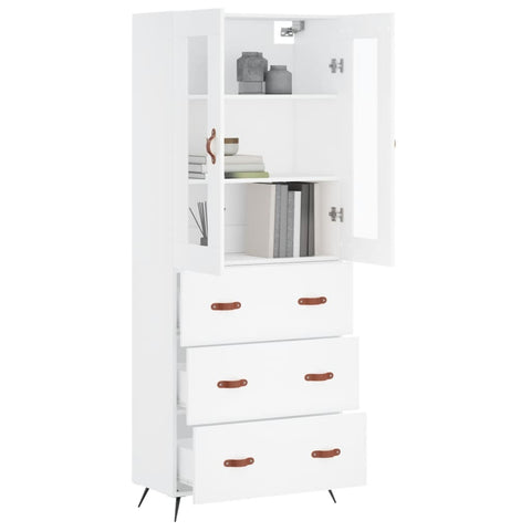 vidaXL Highboard White 69.5x34x180 cm Engineered Wood