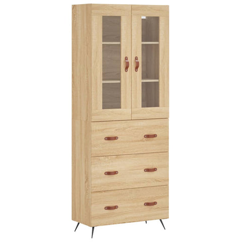 vidaXL Highboard Sonoma Oak 69.5x34x180 cm Engineered Wood