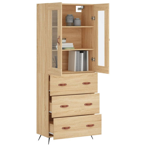 vidaXL Highboard Sonoma Oak 69.5x34x180 cm Engineered Wood