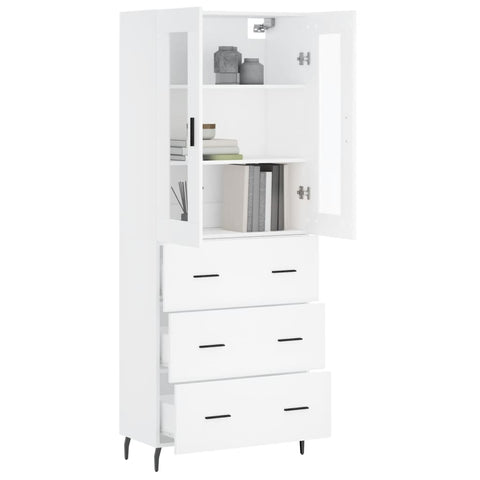 vidaXL Highboard White 69.5x34x180 cm Engineered Wood