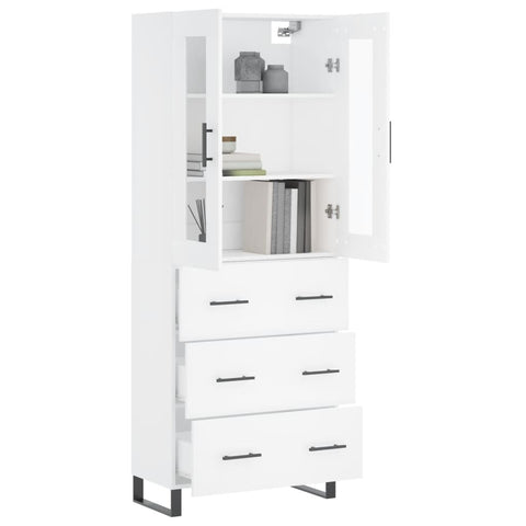 vidaXL Highboard White 69.5x34x180 cm Engineered Wood