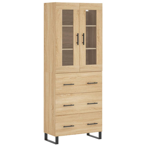 vidaXL Highboard Sonoma Oak 69.5x34x180 cm Engineered Wood