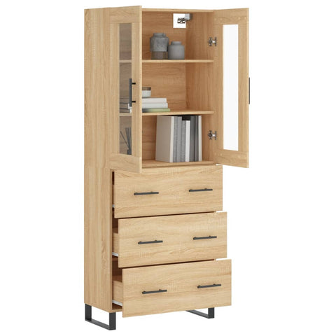 vidaXL Highboard Sonoma Oak 69.5x34x180 cm Engineered Wood