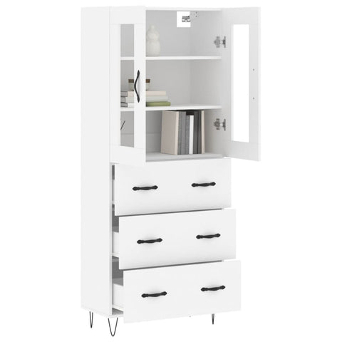 vidaXL Highboard White 69.5x34x180 cm Engineered Wood
