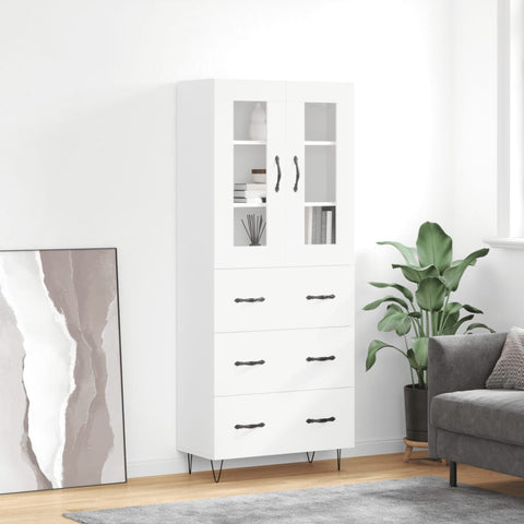 vidaXL Highboard White 69.5x34x180 cm Engineered Wood