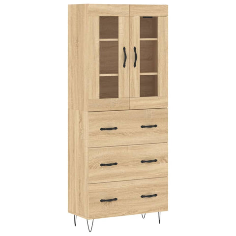 vidaXL Highboard Sonoma Oak 69.5x34x180 cm Engineered Wood
