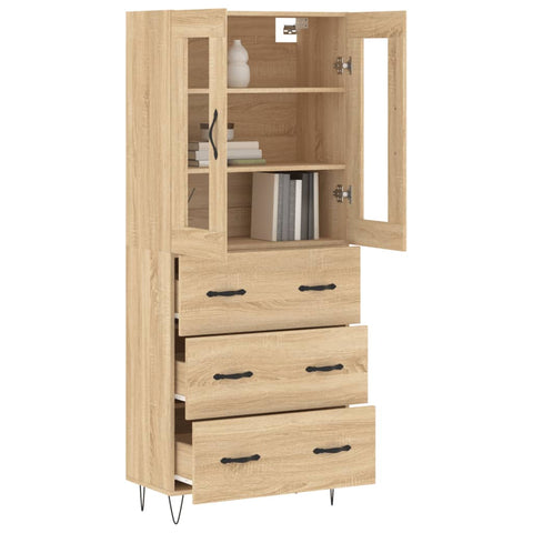 vidaXL Highboard Sonoma Oak 69.5x34x180 cm Engineered Wood