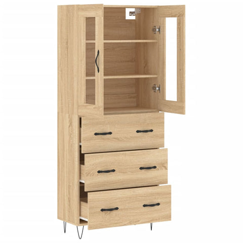 vidaXL Highboard Sonoma Oak 69.5x34x180 cm Engineered Wood
