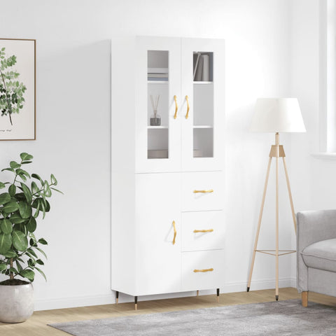 vidaXL Highboard White 69.5x34x180 cm Engineered Wood