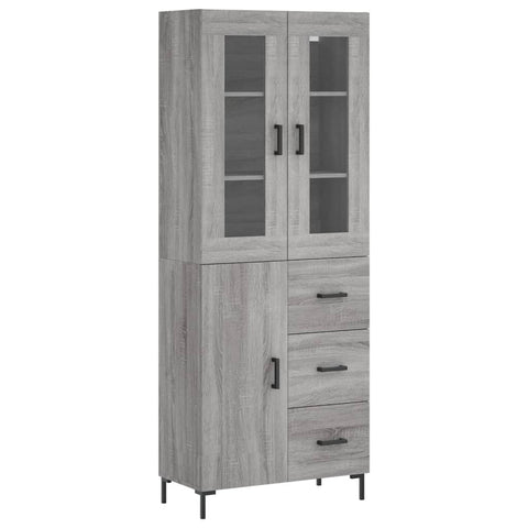 vidaXL Highboard Grey Sonoma 69.5x34x180 cm Engineered Wood