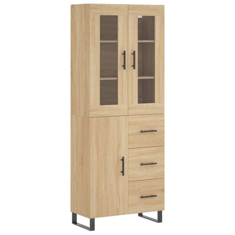 vidaXL Highboard Sonoma Oak 69.5x34x180 cm Engineered Wood