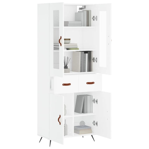 vidaXL Highboard White 69.5x34x180 cm Engineered Wood