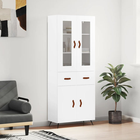 vidaXL Highboard White 69.5x34x180 cm Engineered Wood