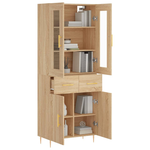 vidaXL Highboard Sonoma Oak 69.5x34x180 cm Engineered Wood