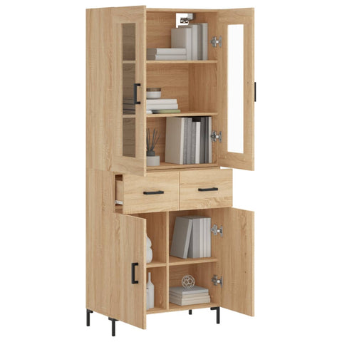 vidaXL Highboard Sonoma Oak 69.5x34x180 cm Engineered Wood