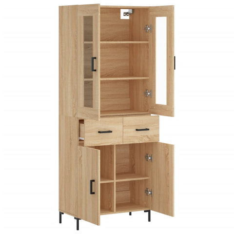 vidaXL Highboard Sonoma Oak 69.5x34x180 cm Engineered Wood
