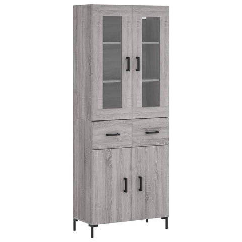 vidaXL Highboard Grey Sonoma 69.5x34x180 cm Engineered Wood
