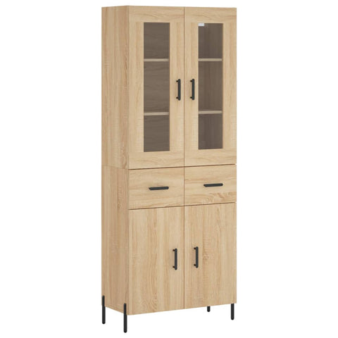 vidaXL Highboard Sonoma Oak 69.5x34x180 cm Engineered Wood