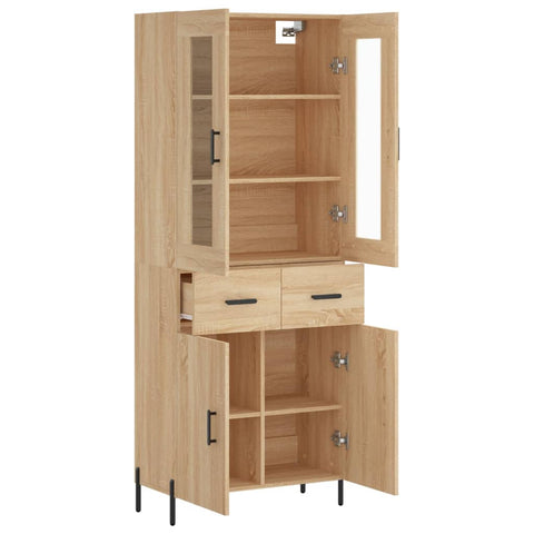 vidaXL Highboard Sonoma Oak 69.5x34x180 cm Engineered Wood
