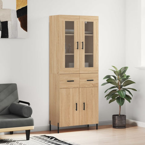 vidaXL Highboard Sonoma Oak 69.5x34x180 cm Engineered Wood