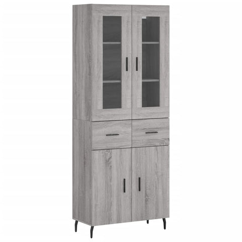 vidaXL Highboard Grey Sonoma 69.5x34x180 cm Engineered Wood