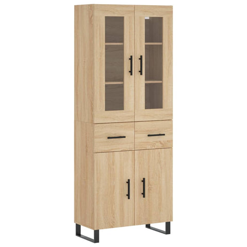vidaXL Highboard Sonoma Oak 69.5x34x180 cm Engineered Wood